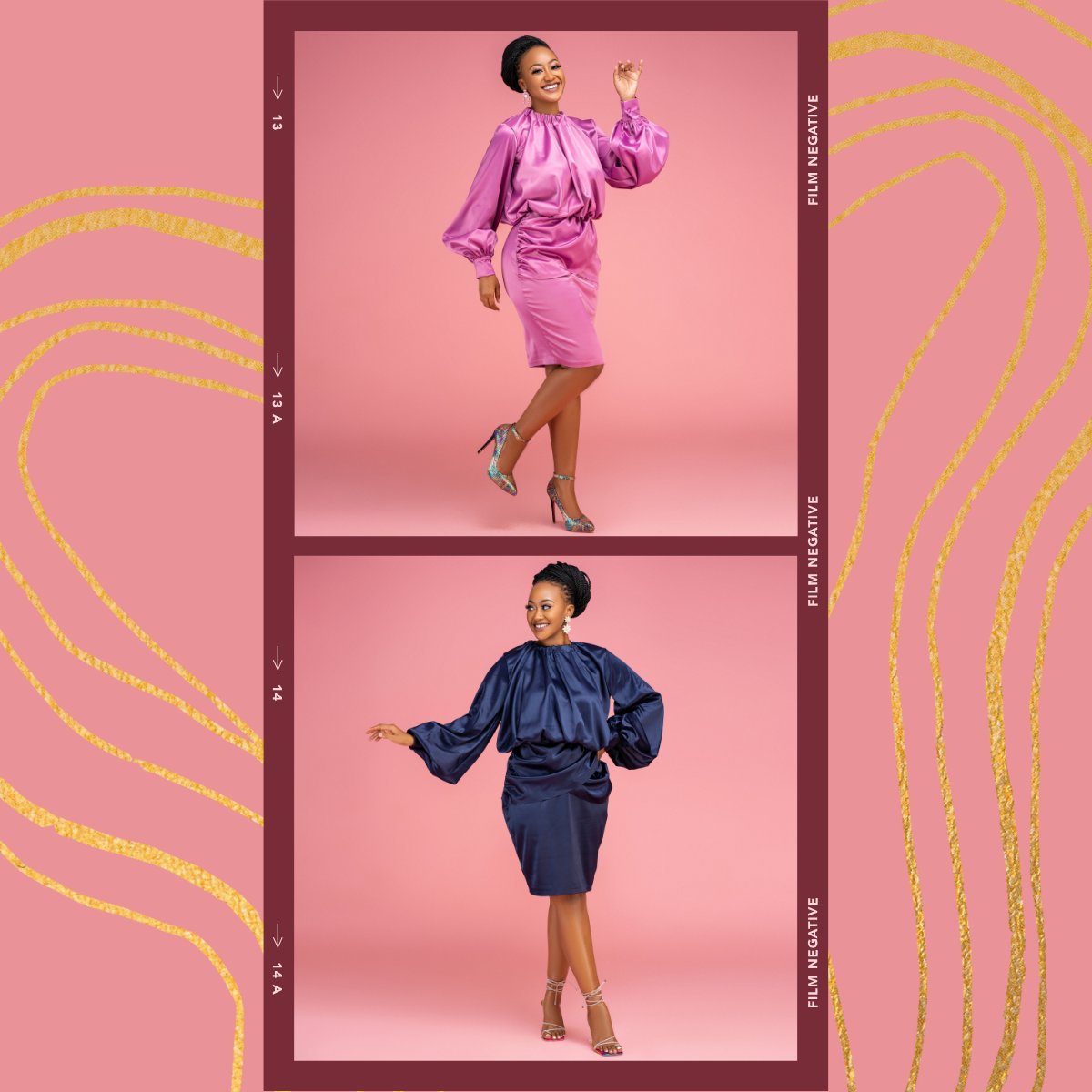 One of our classics midis! 
The silky Shola dress in Dusty Pink & Midnight Blue
Get yours on tulibrands.com for 4,500/=
#TULIBrands #MidiDresses #Fashion #Nairobi #TimelessElegance