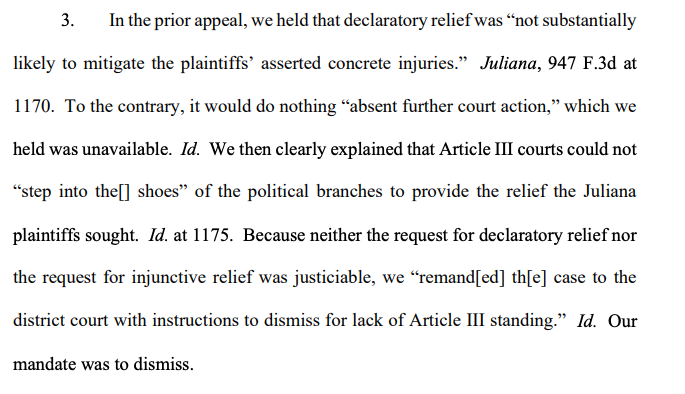 From the 9th circuit order yesterday to dismiss Juliana