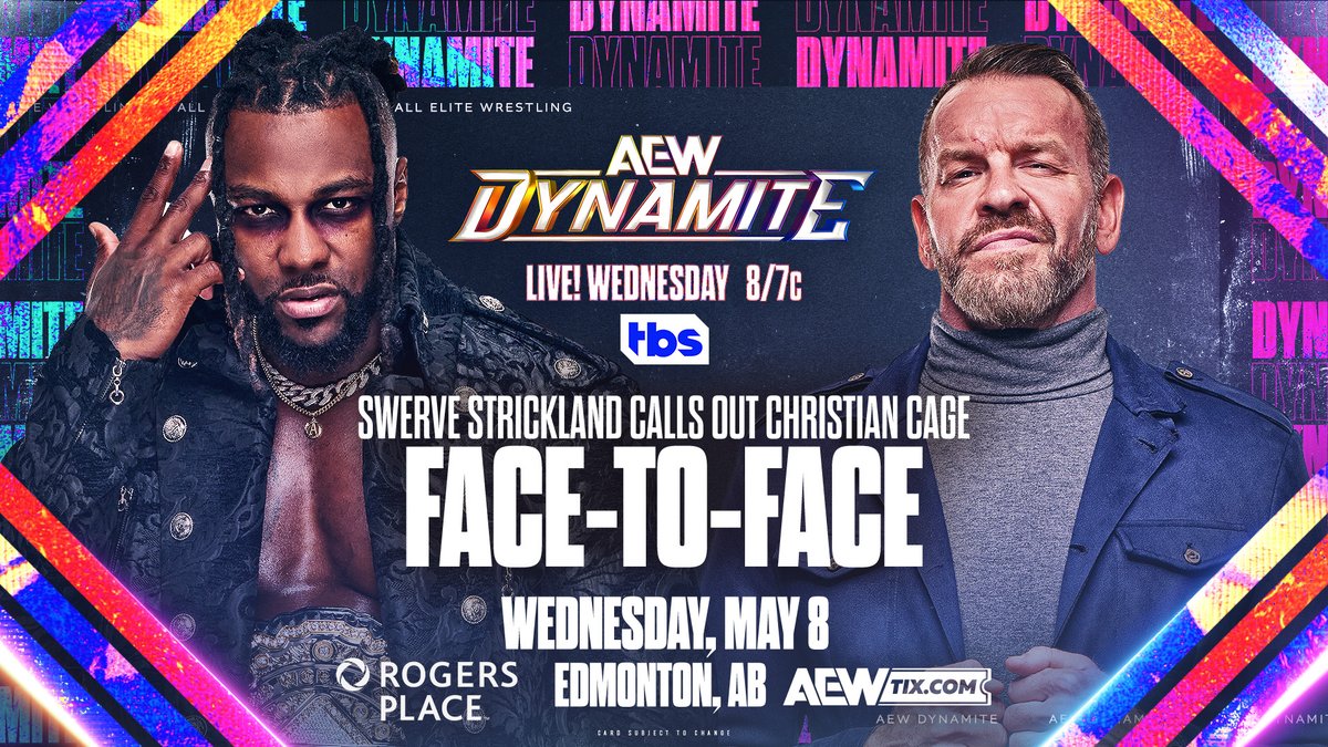 What will the Champ @swerveconfident have to say to Challenger @Christian4Peeps on #AEWDynamite THIS WEDNESDAY LIVE from @RogersPlace in Edmonton, AB at 8pm ET/7pm CT on @TBSNetwork?