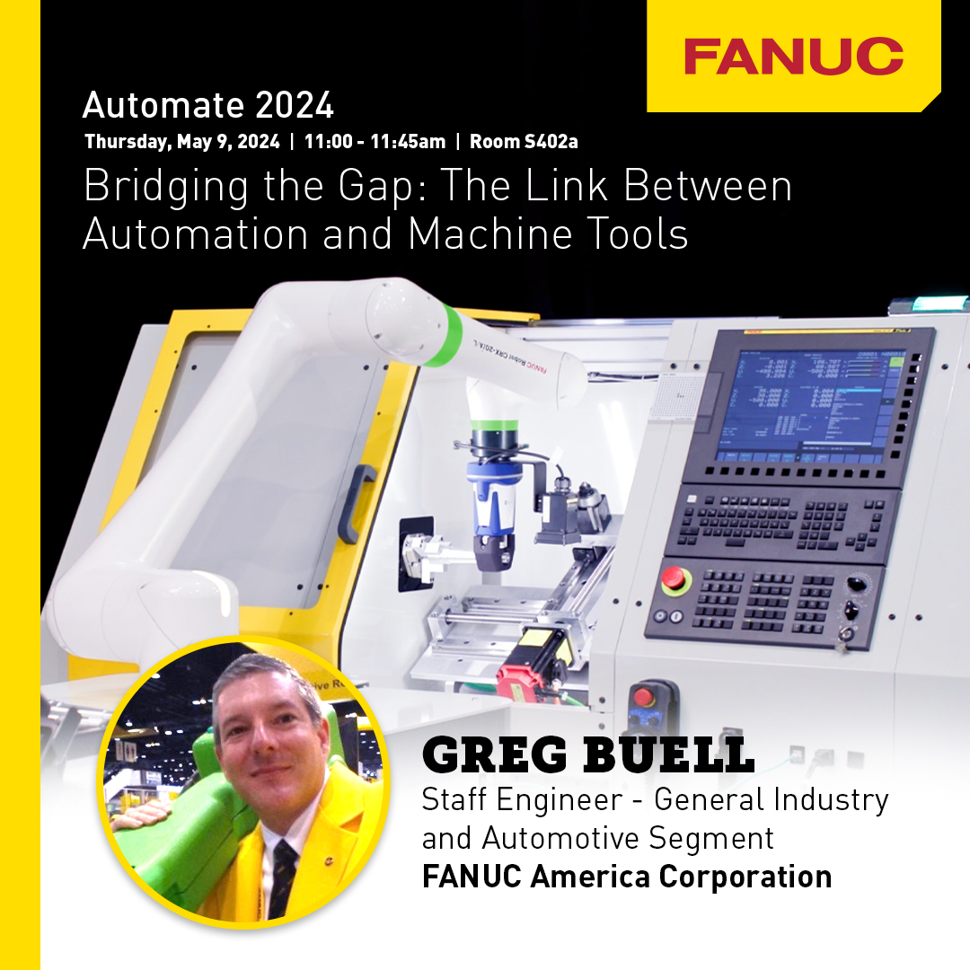 Hear #FANUC Experts throughout @AutomateShow at a variety of conferences, panel discussions and advanced courses!👥 

And don't forget to visit our FANUC team in 𝗯𝗼𝗼𝘁𝗵 𝟭𝟮𝟱𝟬.📍Explore our latest #robots, software, and #motioncontrol innovations: bit.ly/3Q6SSlk