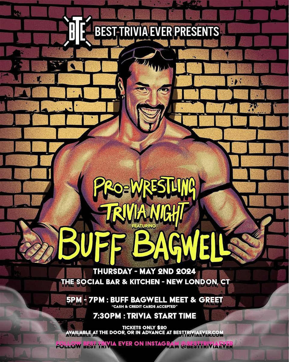 Buff Daddy is in New London #Connecticut and looking forward to meeting fans and having fun tonight with #BestTriviaEver! See you at The Social Bar & Kitchen! BestTriviaEver.com