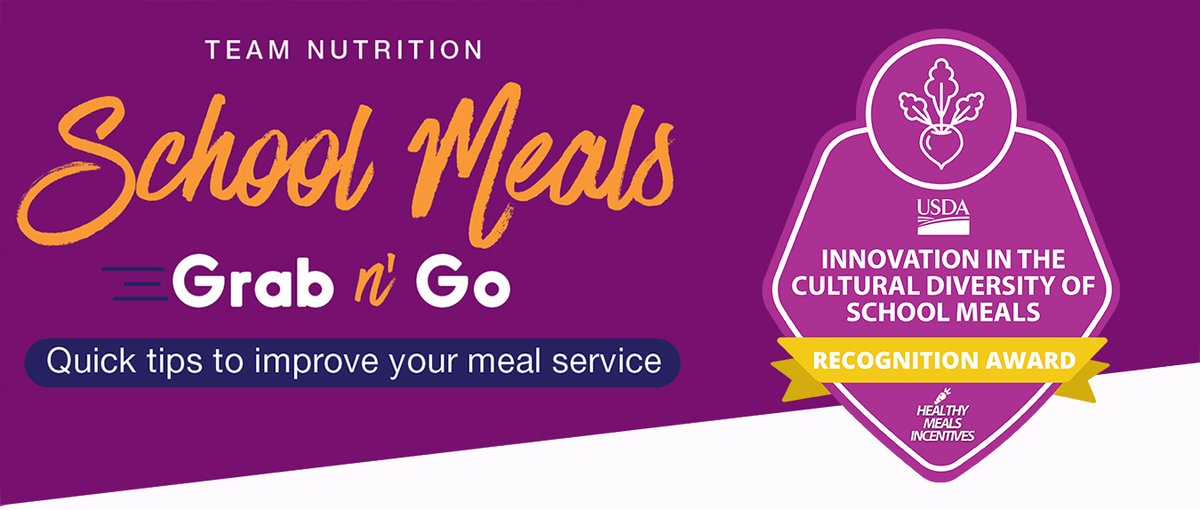 Check out this School Meals Grab n’ Go Newsletter for quick tips to plan and prepare culturally diverse menus that are appealing to students. You’ll also learn how your program can apply for a Healthy Meals Incentives Recognition Award! content.govdelivery.com/accounts/USFNS…