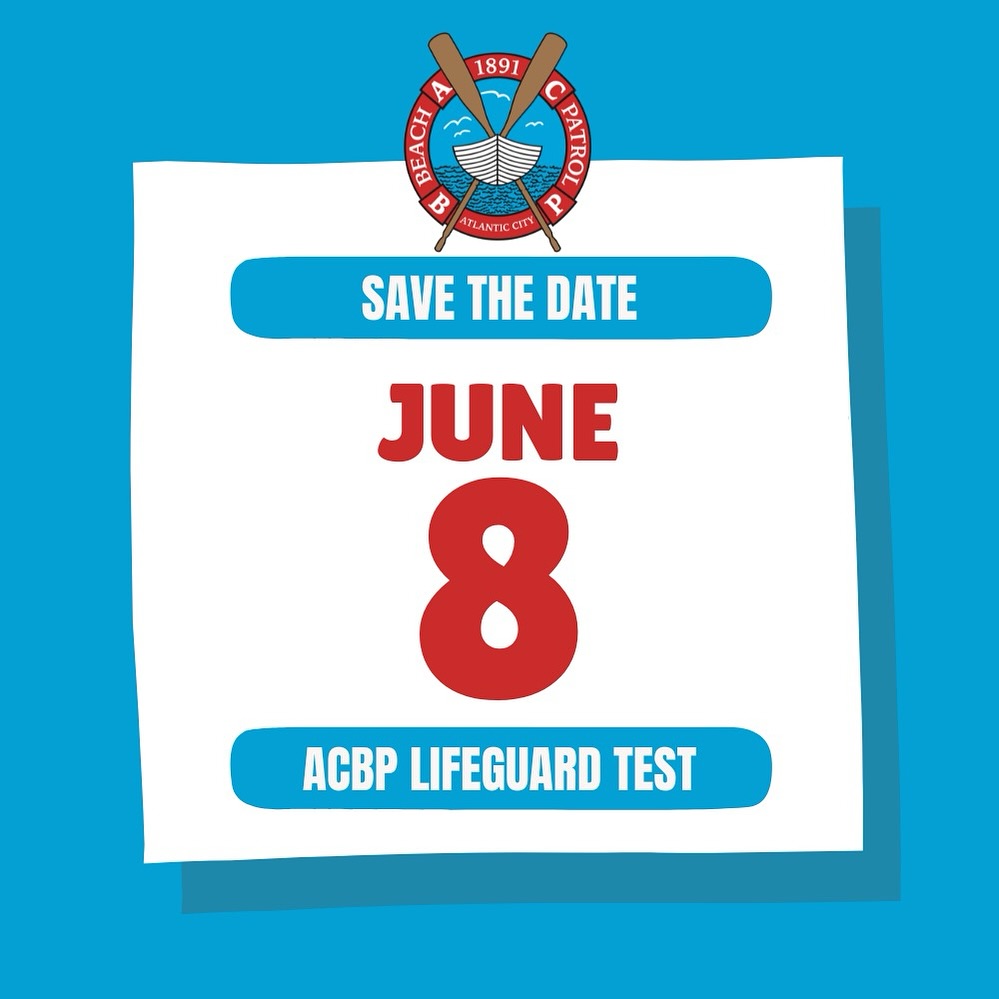 The 2024 <a href="/acbp2303/">Atlantic City ACBP</a> test is scheduled for Saturday, June 8th at 9:00 AM at South Carolina Avenue Beach!

🛟 🛟 🛟

Fill out your application and get more details here ➡ atlanticcitybeachpatrol.org/test-info
