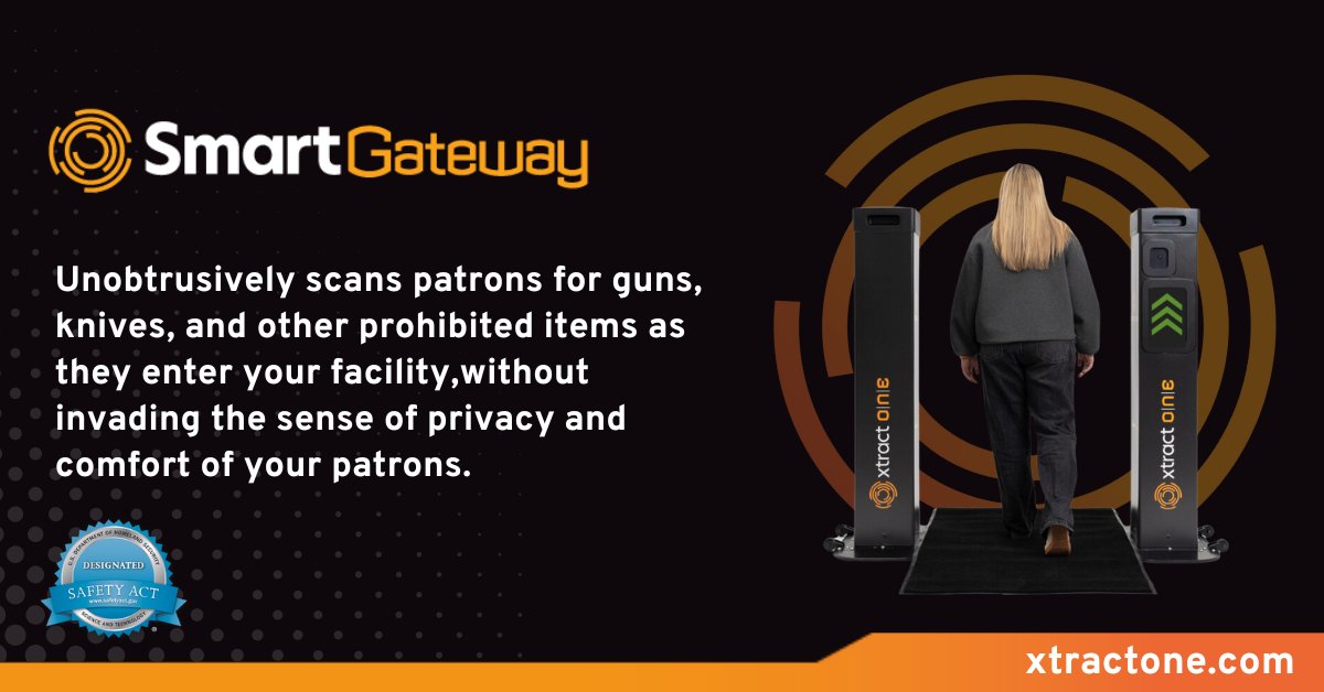 XtractOne's tweet image. SmartGateway - fast, reliable, and accurate patron screening, replacing intimidating metal detectors.

Learn more about our SmartGateway: hubs.li/Q02vSDC20

 #SmartGateway #XtractOne #Patron #PatronScreening #Safety #Security