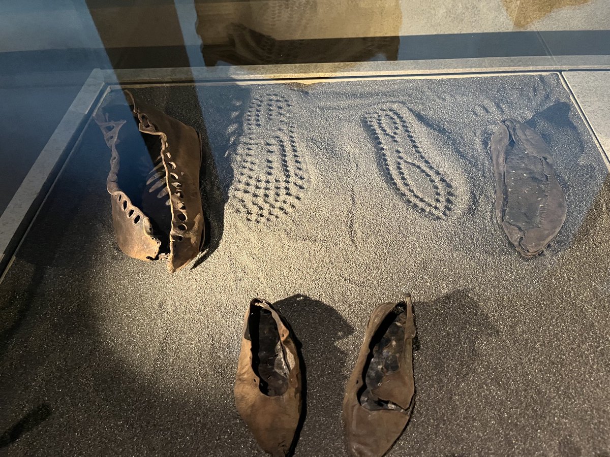 Look at how well preserved these shoes are. Discovered at Vindolanda, the smaller shoes probably belonged to women or teenagers.