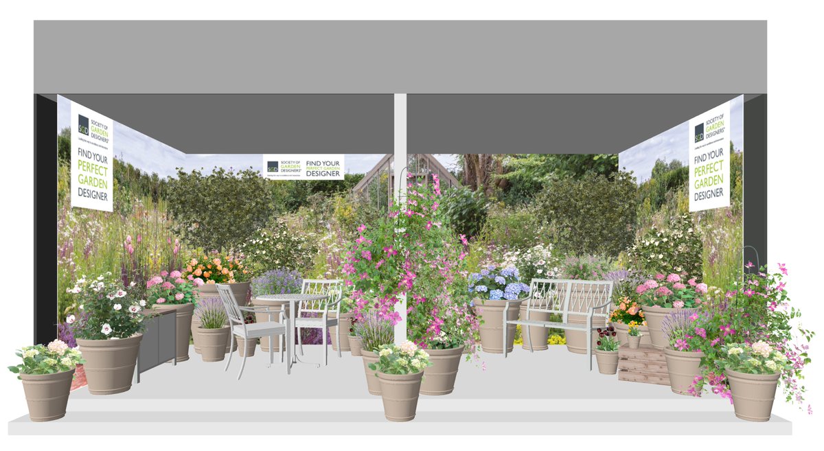 First look at the new gardenscape stand that we'll be bringing to #RHSChelsea. The stand, designed by @RoseColdstream  will be a piece of garden theatre and allow visitors to feel immersed in an English country garden setting. We're sited on Eastern Avenue. Do come and say Hello!