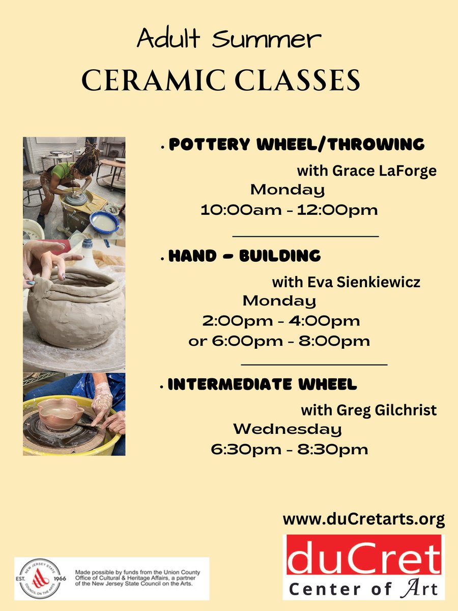 #art #artcenter #ducret #ceramics #summer #arteducation #artscene #pottery #clay #wheelthrowing #handbuilding #creative #thingstodo #fun #skill #plainfieldnj