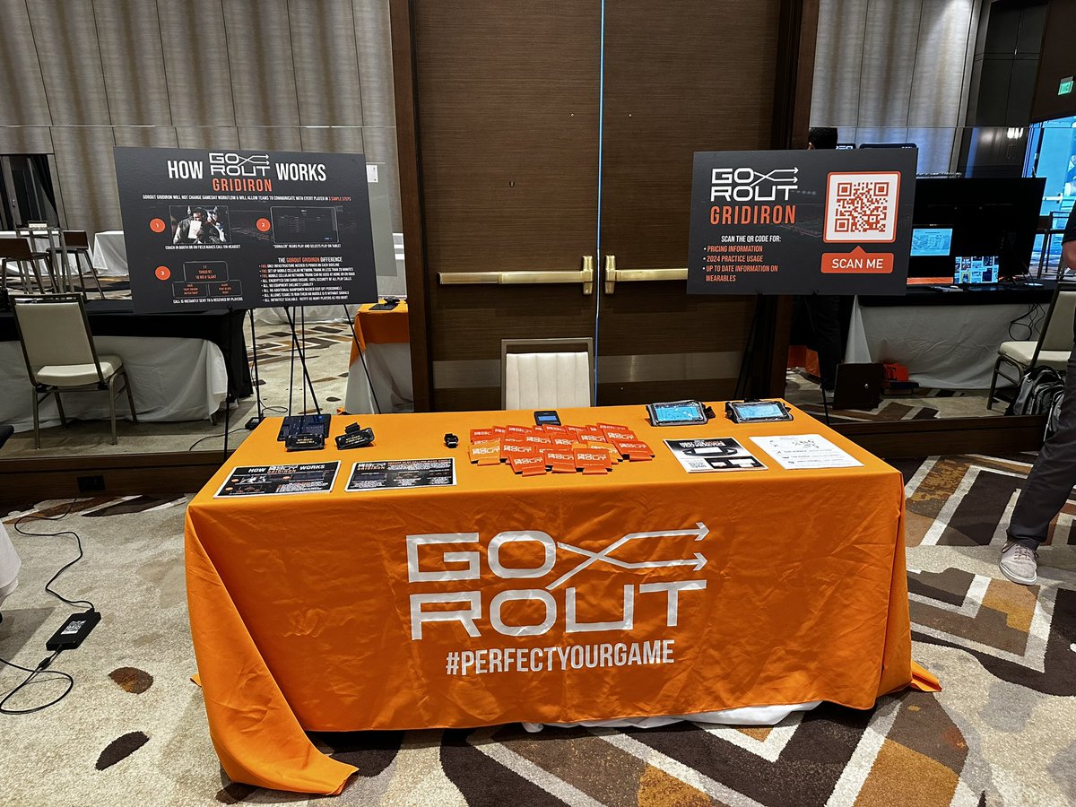 Ready to roll here in Frisco for the DFO Spring Meetings. Showcasing @Go_Rout Scout practice solution and debuting @Go_Rout Gridiron in-game coach to player wearable comms. Quote of the AM so far on Gridiron: “Game changer!”