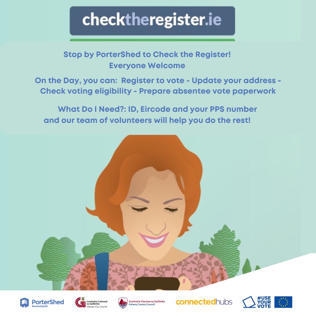 ✔️Check the Register at PorterShed 📍Wednesday, 8th May from 10:00 am - 6:00 pm 🏛️PorterShed a Dó, 15 Market St 🙌This open house event aims to help the public: Register to vote | Verify their registration status and more Find out more: bit.ly/3JHrwP6