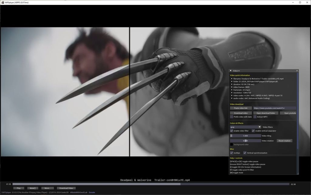 YAFFplayer 0.9 Released for Windows x64, Linux x64 and Raspberry Pi OS x64 #geexlab #ffmpeg geeks3d.com/20240501/yaffp…