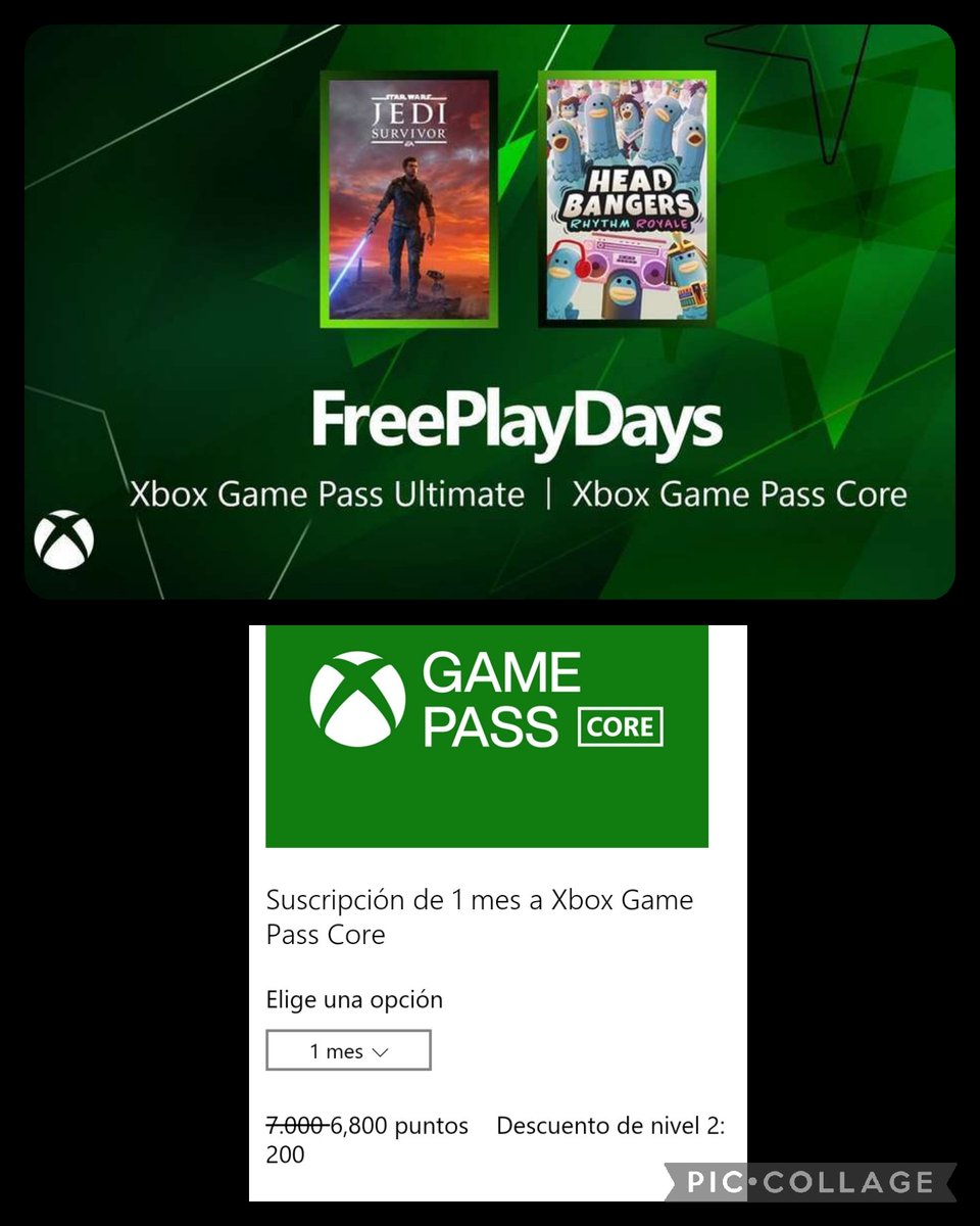 *** Quieres jugar al juego ' Star Wars Jedi: Survivor ' y no tienes Game Pass Ultimate...
*** Pues ahora podrás jugar a este juego en los FreePlayDays hasta el 6 de Mayo con Game Pass Core
*** 1 mes de Game Pass Core son 6.800 puntos rewards.

#XboxSeriesS #XboxSeriesX #StarWars