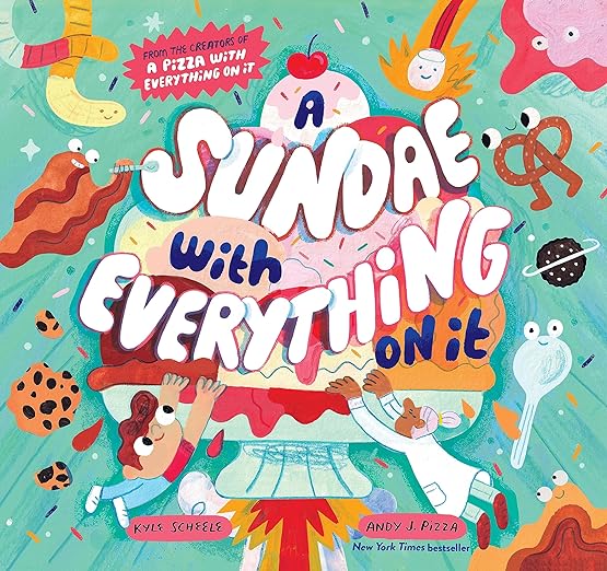 Travel through space in a land made of ice cream in the new #childrensbook A SUNDAE WITH EVERYTHING ON IT by @kylescheele @andyjpizza @ChronicleKids sincerelystacie.com/2024/05/childr… #kidsbook #picturebook #kidlit #booksforkids #bookreview #bookrecommendation #readaloud #imagination