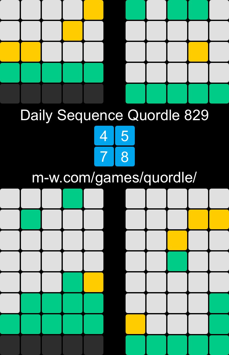 #DailySequenceQuordle 829
4️⃣5️⃣
7️⃣8️⃣
m-w.com/games/quordle/