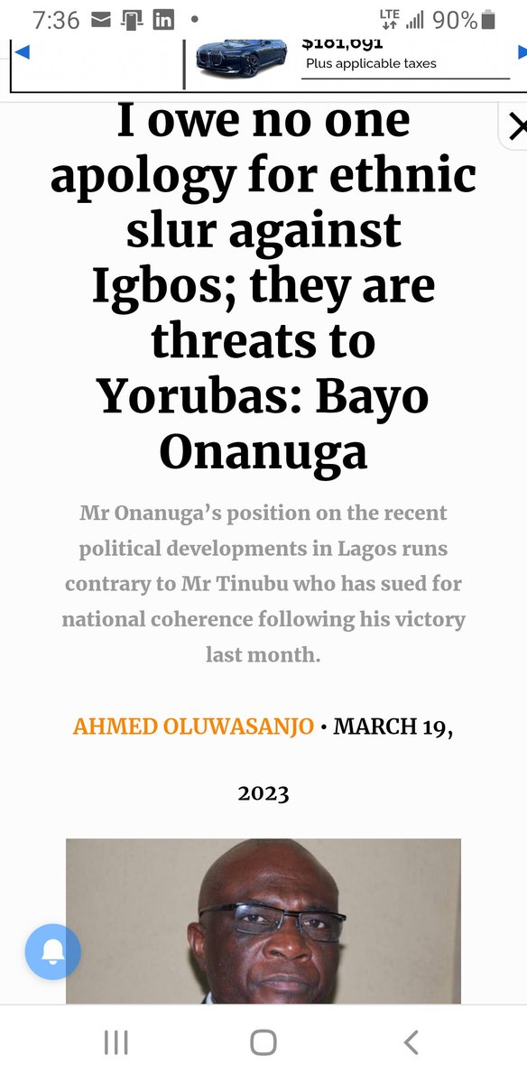 Bayo Onanuga championed politics of ethnicity/violen*ce against Igbos in Lagos during 2023 election and some were killed, but he turns around to accuse Mr PO of inciting Igbos against Tinubu, Umahi whose face looks like a dwarf has taken the role to push that narative. Devilish…