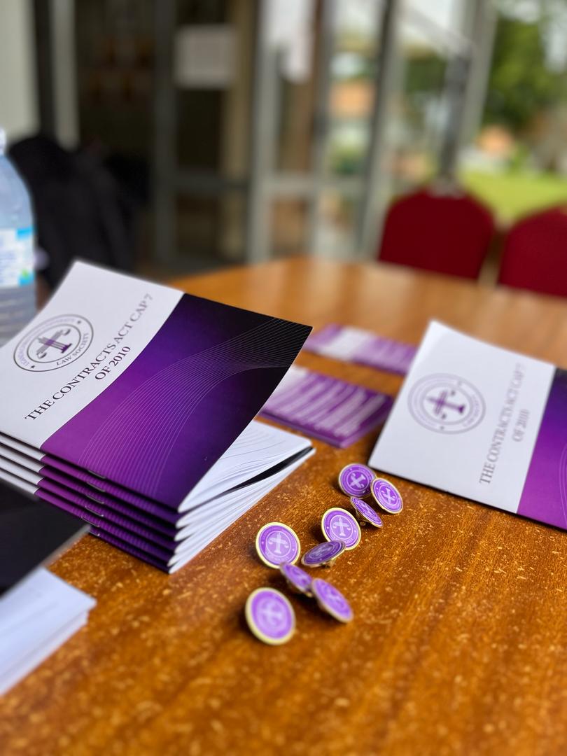 we awarded Free Contract Acts , Pens and UCU Law Society Lapel pins at a subsidized Price to the New Law students who subscribed to the Society ⚖️