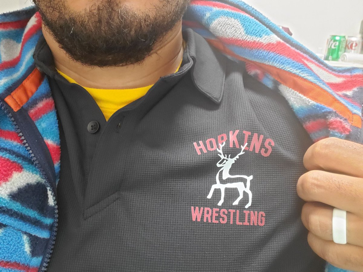 #WrestlingShirtADayinMay  Day 2 shirt 2. Hiding out pretending to get some work done... Hopkins polo for the morning.

By the by,  @LizGalicia is on an absolute tear. Gonna be tough to match that pace!