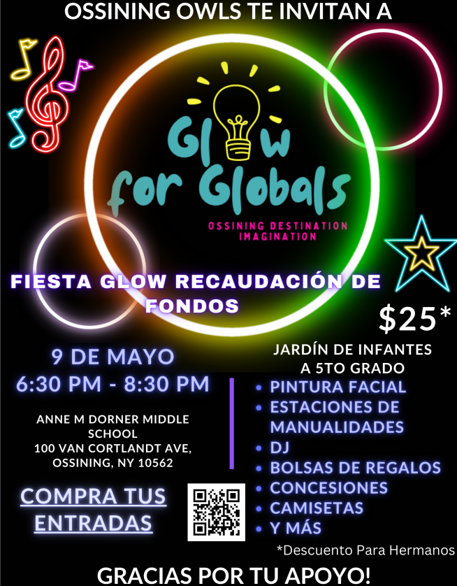 🩷💚Attn K-5 families! Get your tickets today for the Glow for Globals fundraiser from Destination Imagination on May 9th at AMD, 6:30-8:30 p.m. Face painting, crafts, DJ and much more! #opride