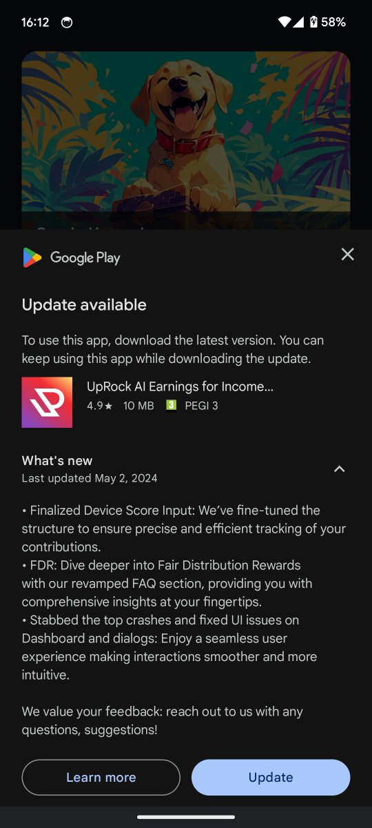 Hey UpRockers!

A brand new update, version 0.5.2.4, is ready to hit your devices soon, packed with exciting enhancements and fixes to elevate your UpRock experience to new heights!

play.google.com/store/apps/det…

Here's what's included in this update:

📱 Finalized Device Score Input…