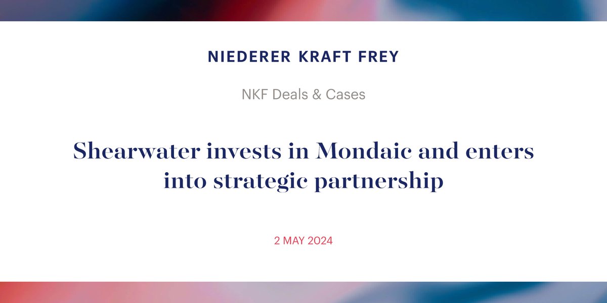 NKF acted as counsel to Shearwater GeoServices AS on its investment in Mondaic AG and the entering into a strategic partnership.
nkf.ch/news/deals-cas…