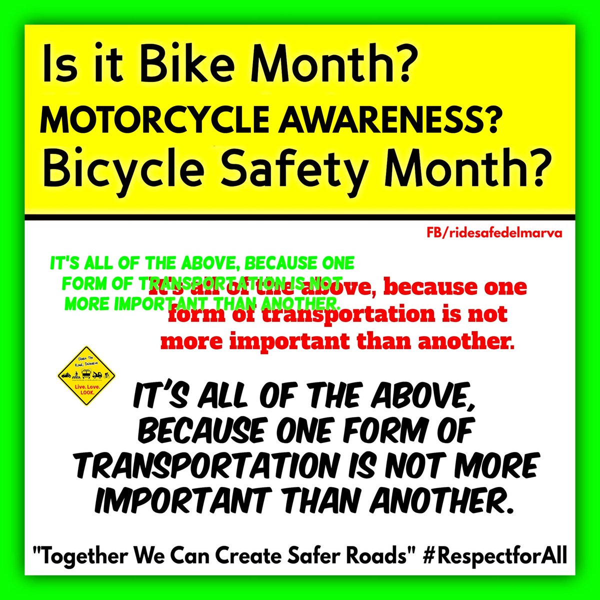 Let's call it Safety for All Month and Just. Pay. Attention. 😃 #watchforbikes #motorcyclesafety #looktwice