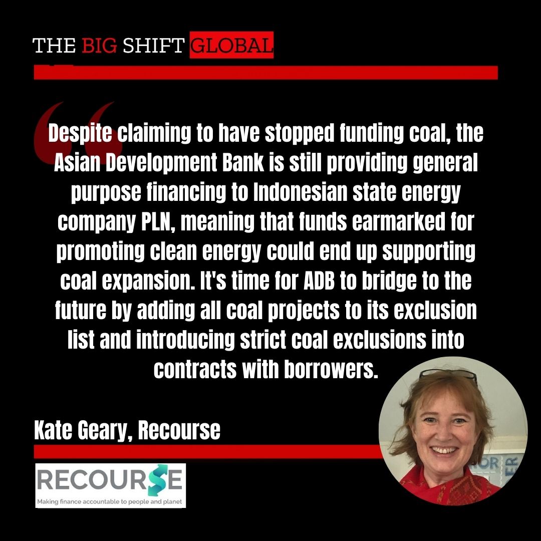 .@ADB_HQ is your 'bridge to the future' just greenwashing??    Can you explain to us how funds for 'clean energy' have wound up funding coal projects? 🤯  It's 2024, let's add coal to the exclusion list PLEASE. #ENDFossilFinance #ADBAnnualMeeting