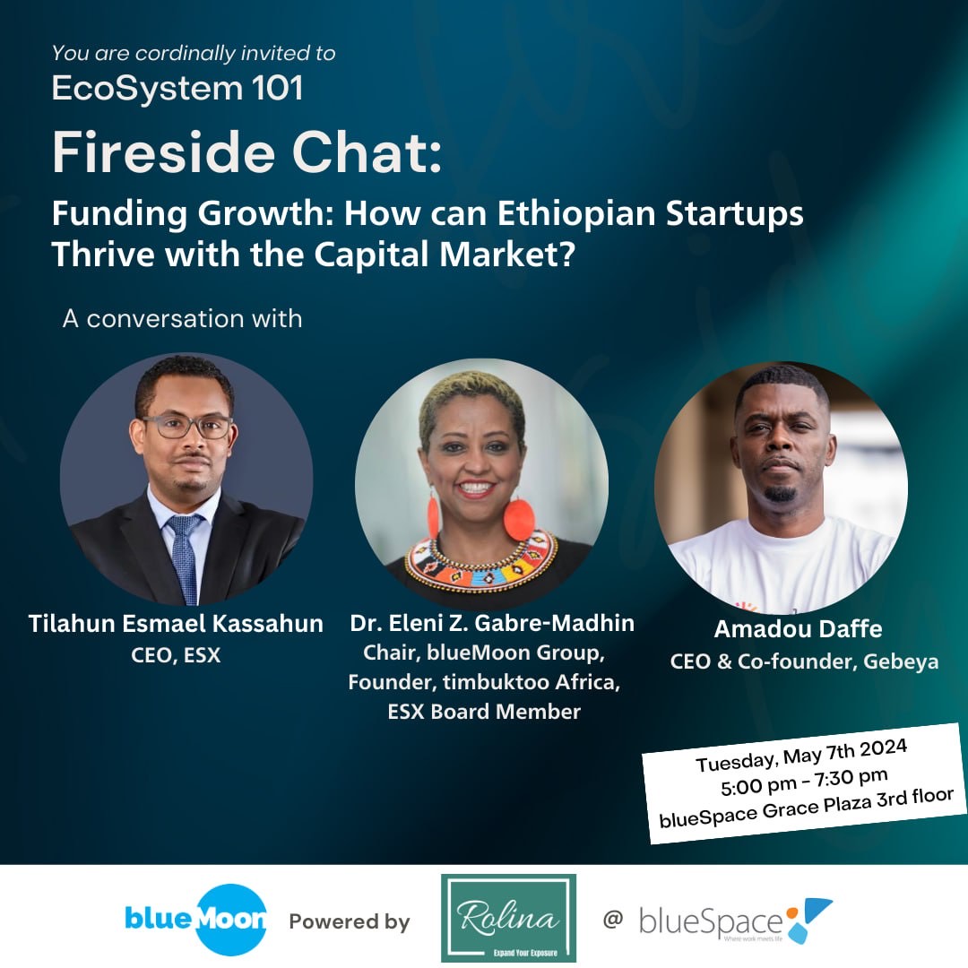Attention Ethiopian startups! 

Join us alongside industry experts for an evening of enlightenment and empowerment.

RSVP here: hubs.ly/Q02vRSJN0

#Ecosystem101 #blueMoon #EthiopianStartups #CapitalMarketInsights #Ethiopia #Startup