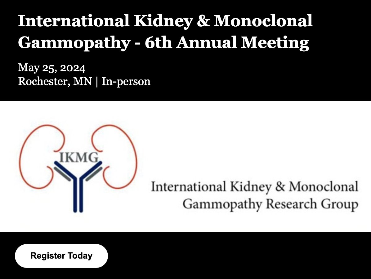 It's officially May, which means #ISA24 is this month! We will also be hosting the International Kidney & Monoclonal Gammopathy Research Group meeting on May 25th. Register today to reserve your spot: mayocl.in/3UpVeNv @MayoAmyloid @ISA_Amyloidosis @MayoClinic #IKMG