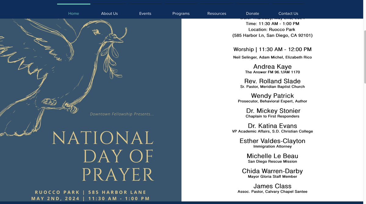 Join us today for the #nationaldayofprayer #SanDiego Downtown Fellowship