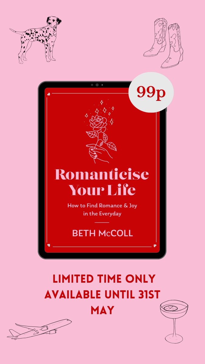 Romanticise Your Life is in the Kindle 99p deal for the rest of May! Thrilled, honoured, excited for the book to (hopefully) reach some more people. Get your copy here amazon.co.uk/gp/aw/d/B0CJBQ…