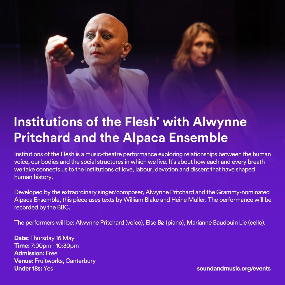 @Free_Range_: Dive into a music-theatre exploration of human relationships with Alwynne Pritchard and the Alpaca Ensemble, recorded by the BBC 🎭