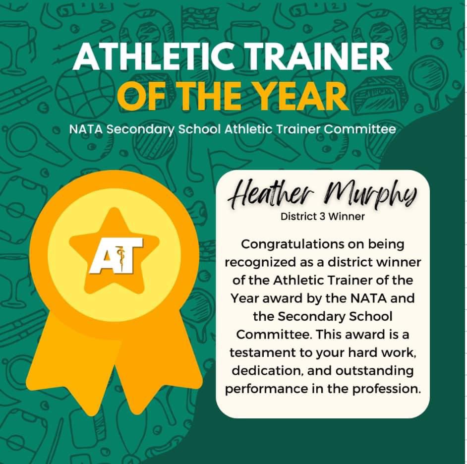 NATA_SSATC's tweet image. Today we shine the spotlight on Dr. Heather Murphy EdD, LAT, ATC from Virginia. Congratulations!