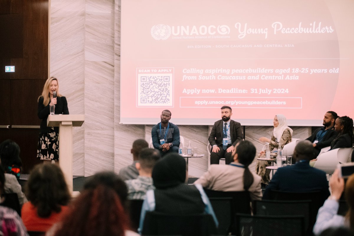 🥳 On day 2️⃣ of #WFID6 in Baku 🇦🇿 we launched the 8th edition of the UNAOC Young Peacebuilders programme, focusing for the first time on South Caucasus & Central Asia. #UNAOCyouth

#Peace4Culture #DialogueForum 

👉 Learn more: unaoc.org/2024/05/young-…