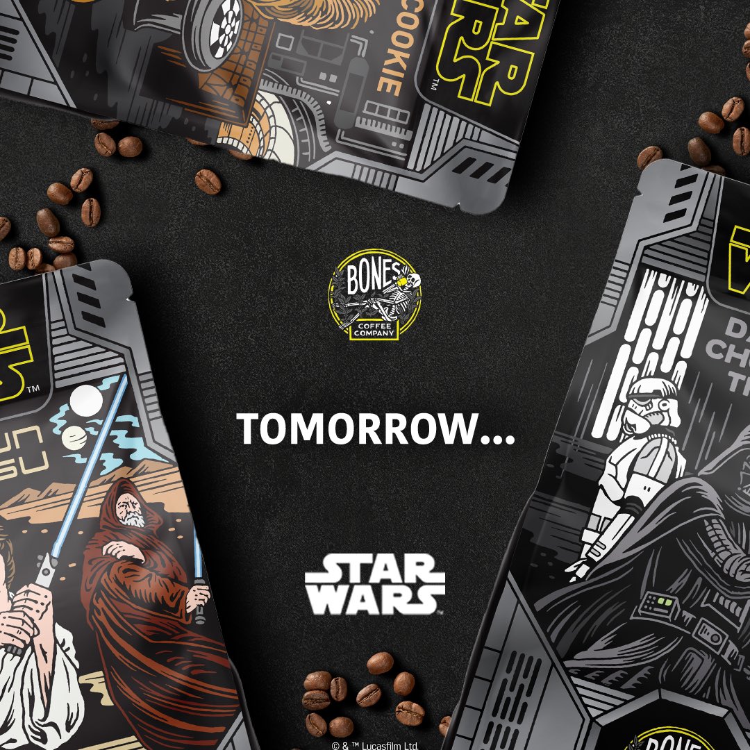 Our STAR WARS™ inspired coffee flavors are arriving soon! 👀 Any guesses on what the flavors are?