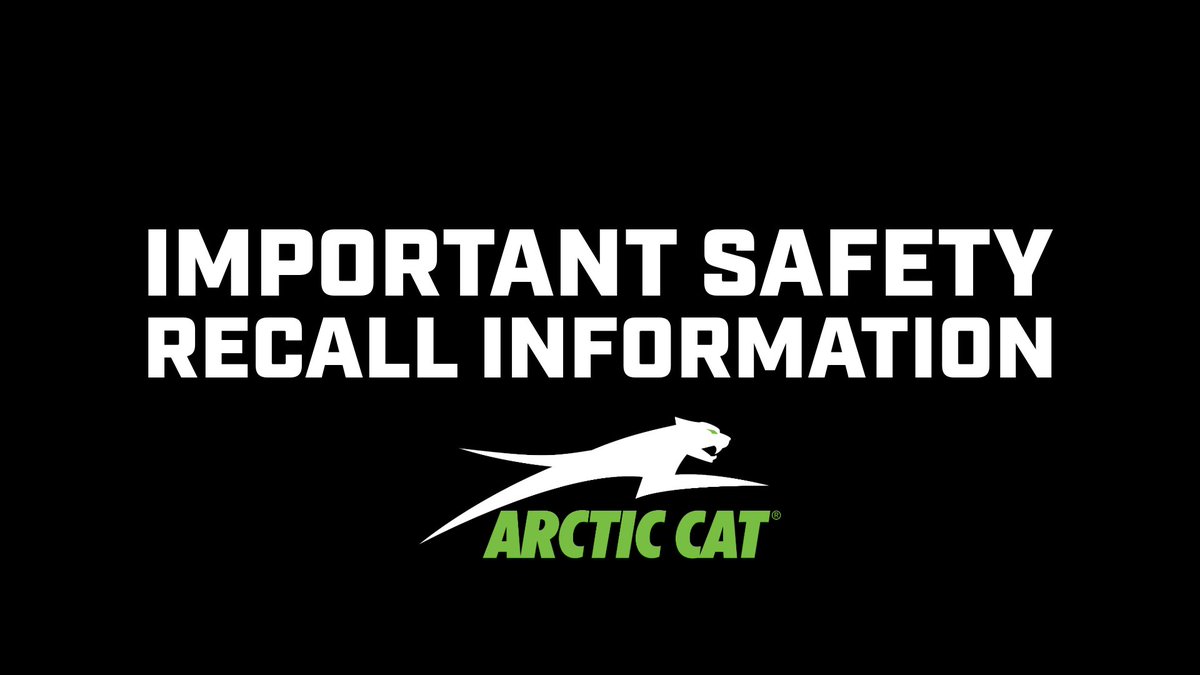 arcticcat_snow's tweet photo. If you are the owner of an Arctic Cat 8000 or 9000 series snowmobile from Model Years 2017-2022, your vehicle might be subject to an important safety recall. Please click this link for more information and to learn how to have the required service performed on your vehicle: https://t.co/wS4QNaWFLl