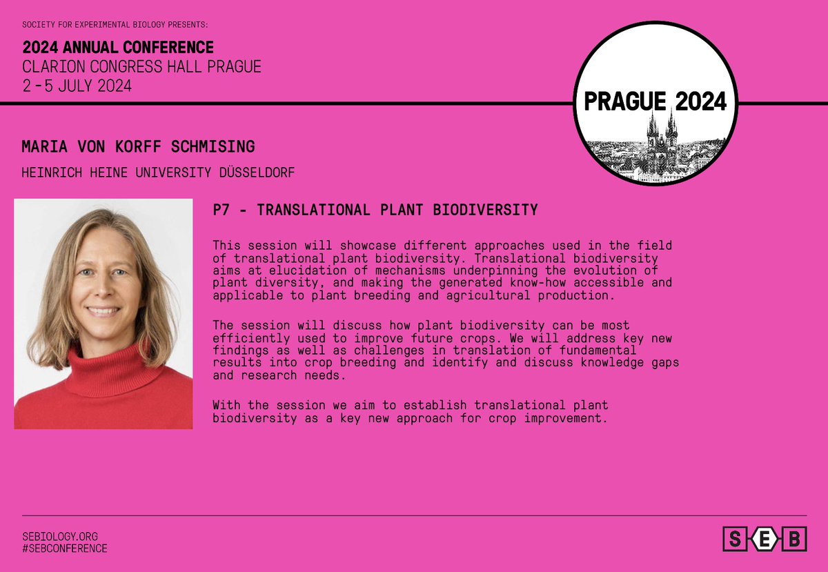 Join Maria at the #SEBconference in Prague Check out our Plant sessions: sebiology.org/events/seb-con… Book now: sebiology.org/events/seb-con… Early bird registration deadline: 15 May 2024