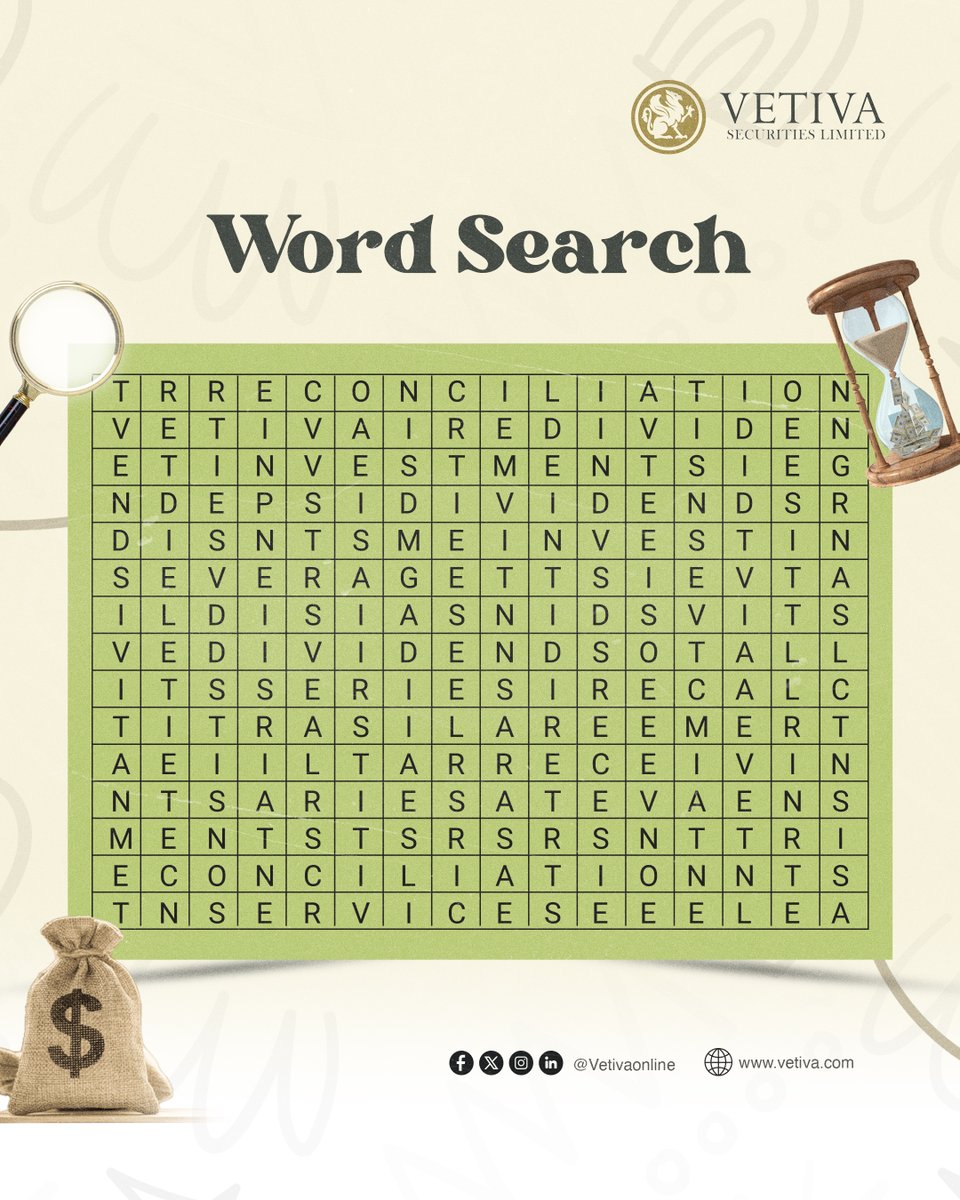Play with us. How many words can you find?

#Vetiva #Wordsearch