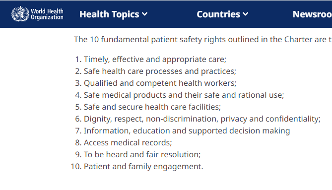 The #WorldHealthOrganization has launched the first-ever #patientsafety rights charter: 🔗who.int/news/item/18-0…