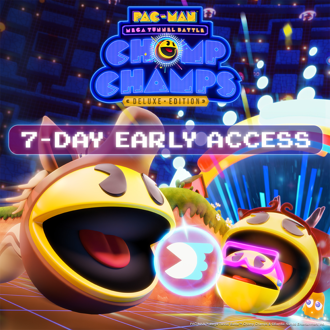 Attention future Chomp Champs! Early access for Deluxe Edition #PACMAN MEGA TUNNEL BATTLE Chomps Champs owners starts now! Be the first to learn every corner of the maze and become the greatest Chomper of all time!