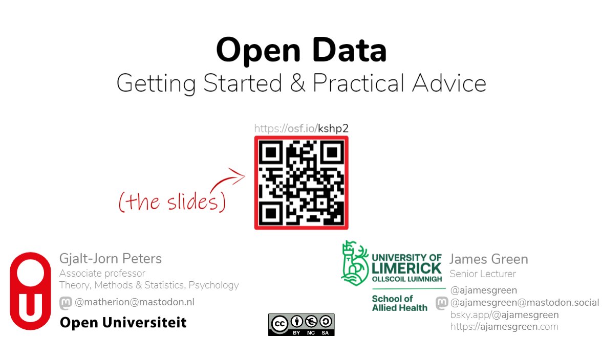 Missed our webinar organized by the amazing @roryc0yne and @EHPSCreaters on Open Data in Health Psychology? Catch the recording here youtu.be/mz0n3LGbvG0?si… and slides here osf.io/kshp2/.