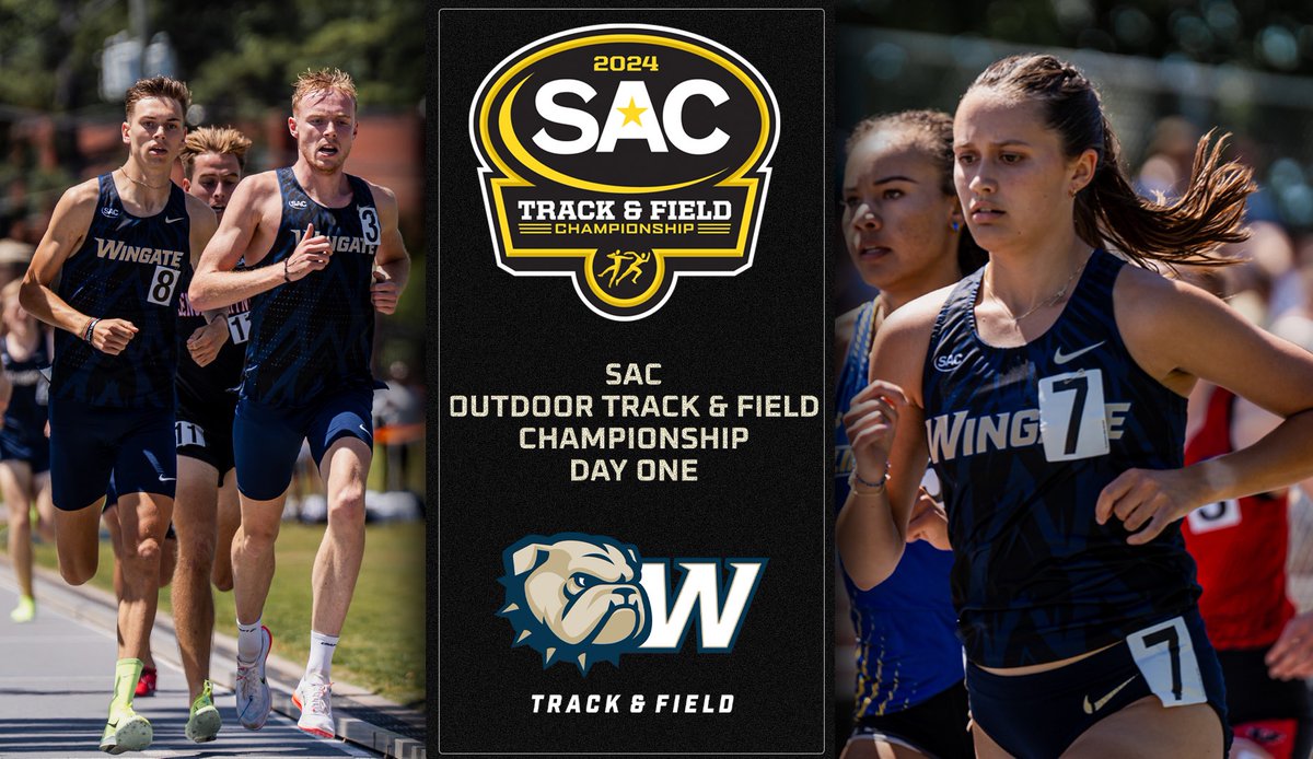 Both @Wingate_XCTF teams are in the lead heading into the final day of the SAC Championship Meet! The 'Dogs picked up 4 SAC titles Wednesday while setting a pair of SAC Meet records! Day 2 action gets underway at 11 AM! Recap | shorturl.at/CTZ38 #OneDog