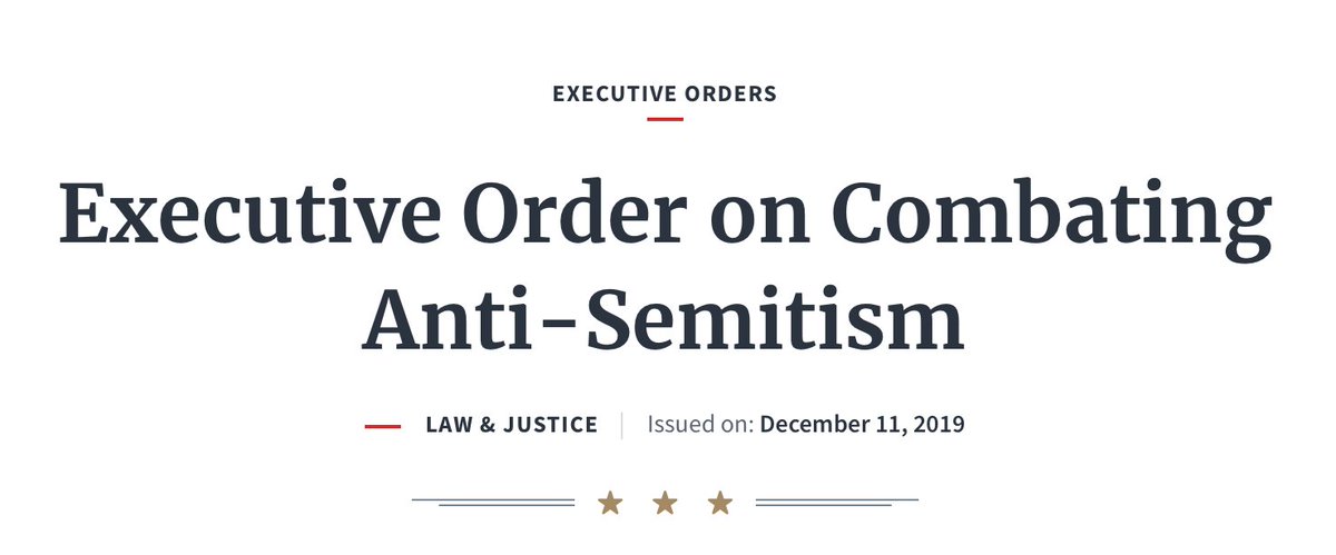 Ok - the more I read about the House bill, the more it looks like everyone is severely overreacting to it Donald Trump's executive order fighting antisemitism from back in 2019 used the almost exact same language in the almost exact same context