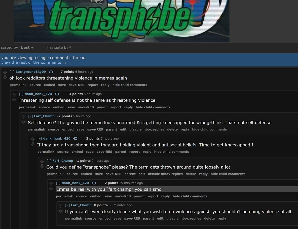 Redditors will actively try to justify preemptive violence because 'Transphobia is a violent belief'