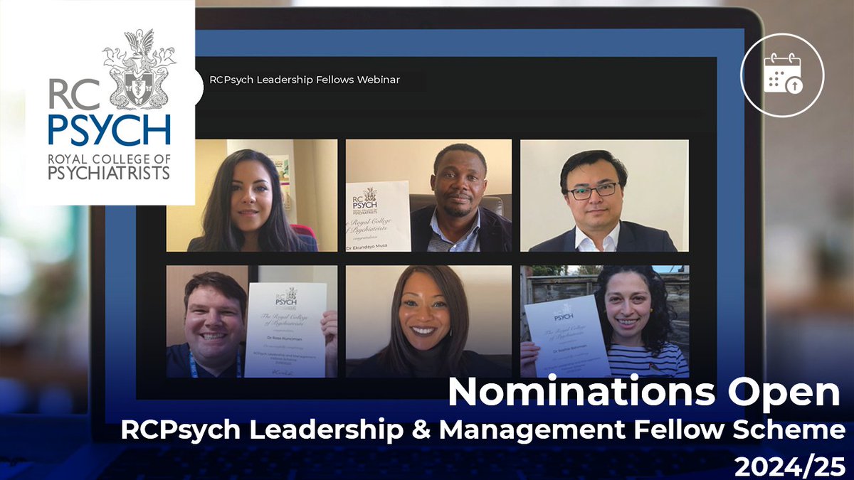 Only one week left to submit your nomination for the 2024/25 Leadership and Management Fellow Scheme Submit your nomination before 21 May to secure your place: rcpsych.ac.uk/training/your-…