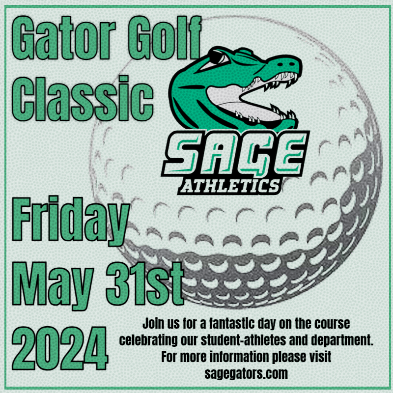 Please join us at our annual Gator Golf Classic! A great day on the links celebrating your Gators! For more information and to register please visit: sagegators.com/information/Ga… #RussellSageCollege / #SageNation / #SageGators / #GatorGolf / #GatorGolfClassic 🐊⛳