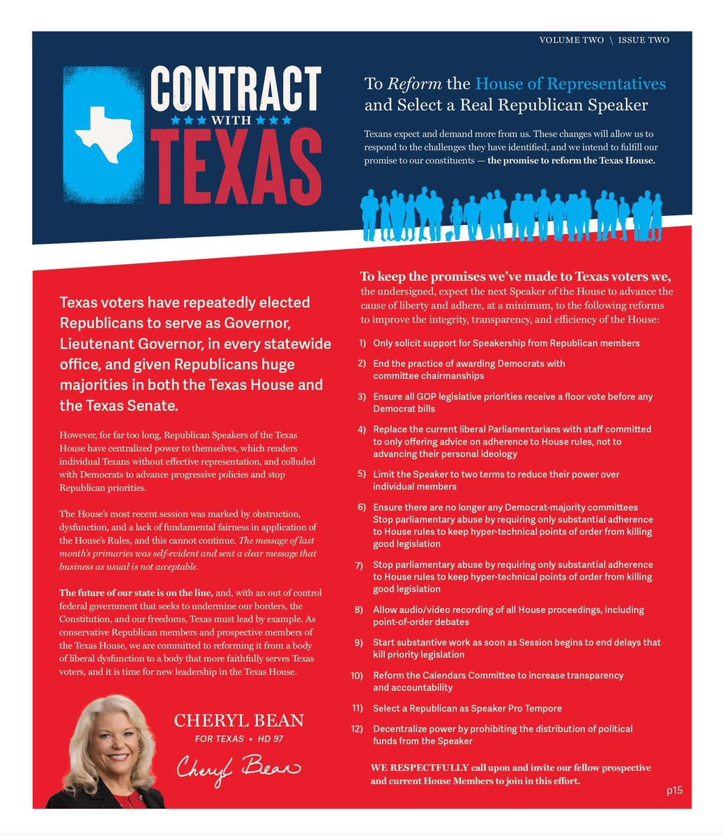 I’ve signed the “Contract with Texas” because if elected, I want the best possible outcomes for the constituents of HD 97 and our state!! My opponent has NOT signed. The Texas Legislature only meets every two years, so it is imperative that the Texas House start getting much more…