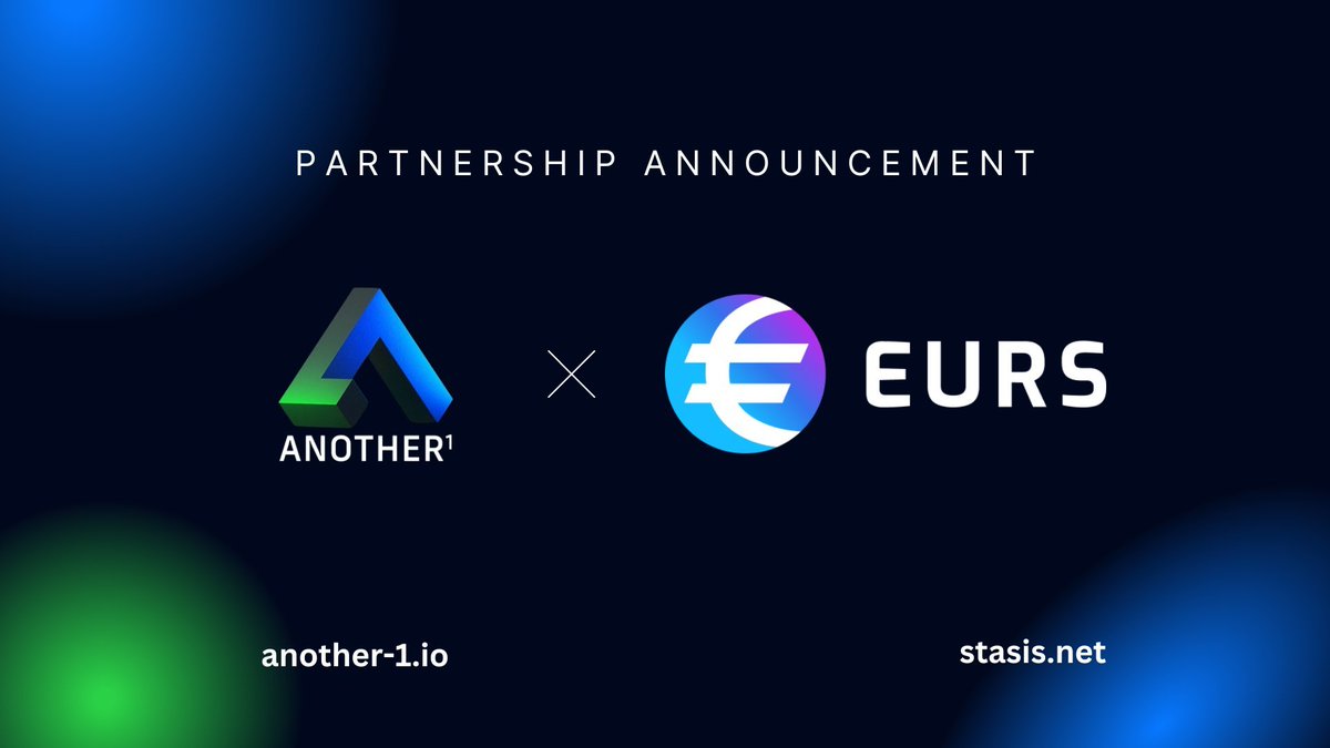 Another-1 x Stasis 🇪🇺 🤝 We're delighted to announce our partnership with @stasisnet. Stasis is a European Web3 company issuing the most transparent euro stablecoin - $EURS Stay tuned for further updates!