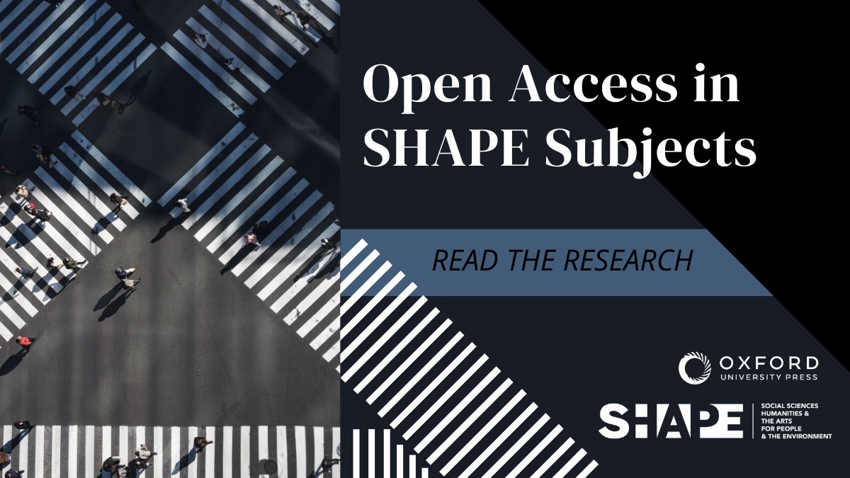 OUP is proud to publish a range of #OA content in SHAPE subjects. Including topics on #AI, socioeconomic change, inclusive growth, the welfare state, and much more. Browse our SHAPE collection here to see more: oxford.ly/3VXjn0m