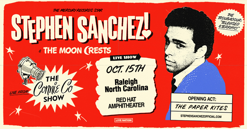 PRESALE HAPPENING NOW! ✨ @StephencSanchez at @RedHatAmp #Raleigh 10/15 with @thepaperkites! 🎟️ Use code: SOUNDCHECK - livemu.sc/3WhFaQy Public On Sale: Friday 5/3 at 10am - livemu.sc/4a0Gcn9