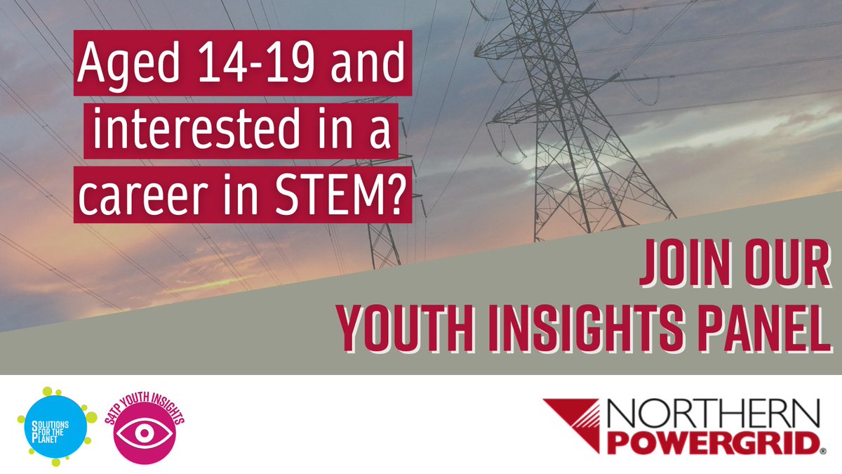 Northern Powergrid are recruiting a new Youth Insights Panel! This is your chance to have your say 📢Aged 14–19 & interested in STEM, society, innovation & future energy solutions? 

APPLY NOW: zurl.co/4Lyt Deadline: 10th May 

@Northpowergrid  #YouthPower