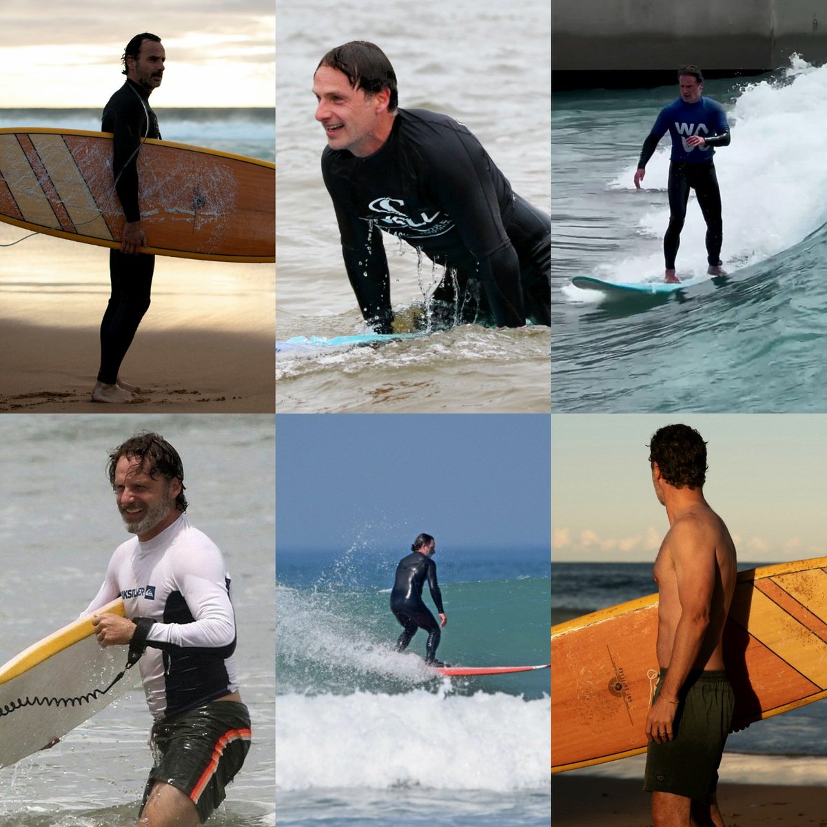 andrew lincoln and his hobby of surfing! is there anything this man can’t do? 🏄🏻‍♂️